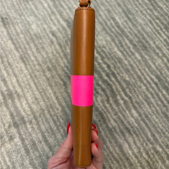 Clare V. | Zip Wallet, Natural with Neon Pink Stripe - Excellent Condition - Picture 6 of 6